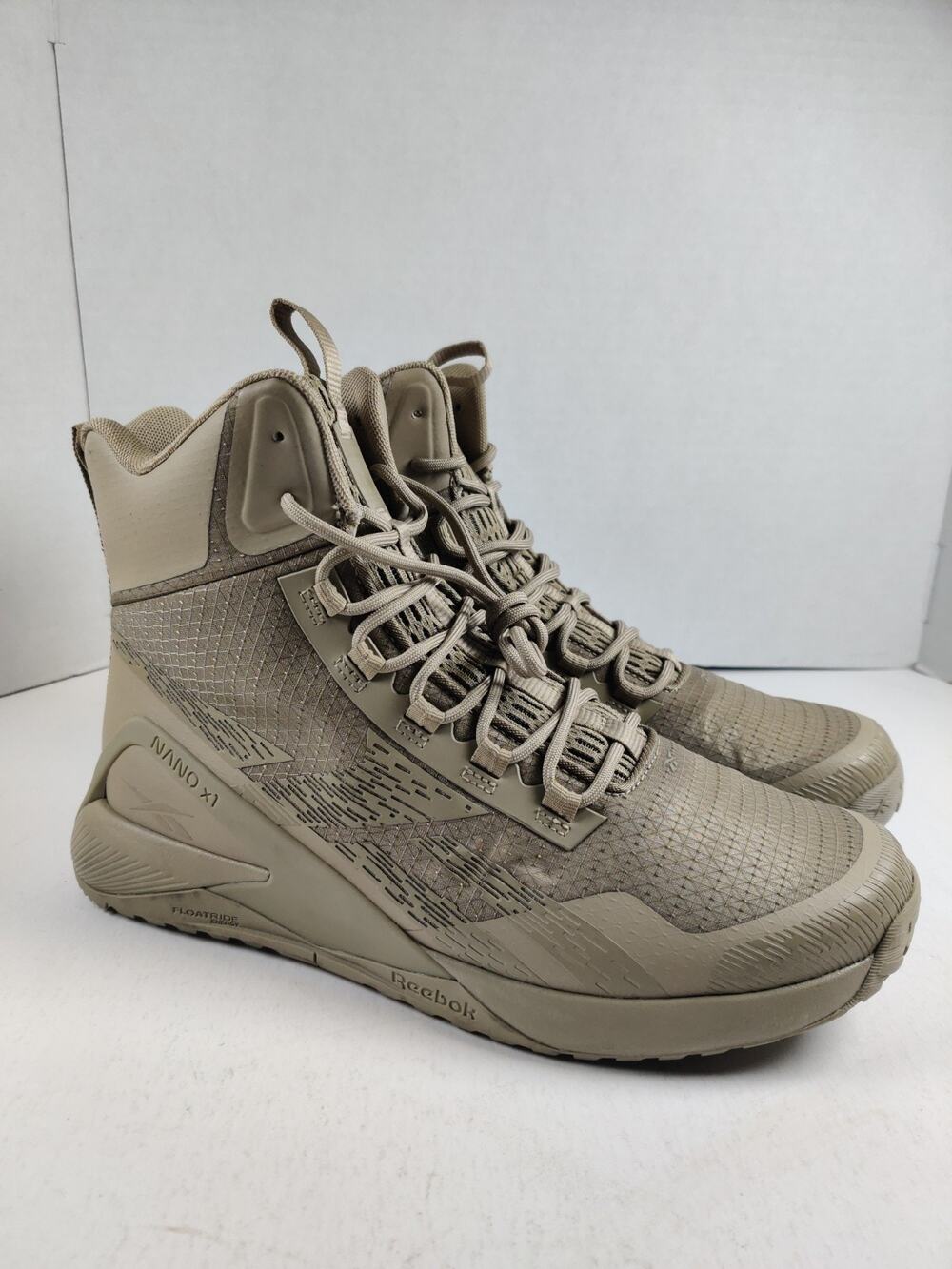 Reebok Nano X1 Men's 6" Nylon Side Zip Adventure Tactical Boots Size 9M Coyote